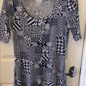 Lularoe long maxi blue and white